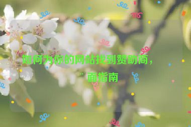 如何為你的網(wǎng)站找到贊助商，全面指南