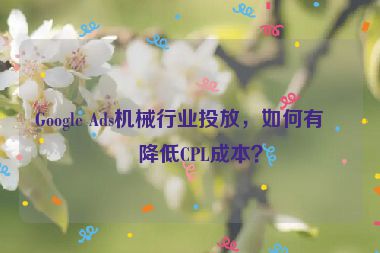 Google Ads機械行業(yè)投放，如何有效降低CPL成本？
