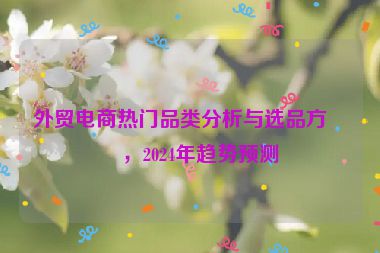 外貿(mào)電商熱門(mén)品類分析與選品方向，2024年趨勢(shì)預(yù)測(cè)