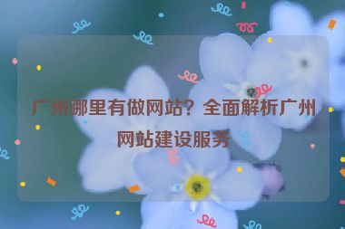 廣州哪里有做網(wǎng)站？全面解析廣州網(wǎng)站建設(shè)服務(wù)