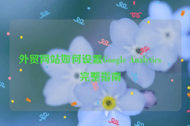 外貿(mào)網(wǎng)站如何設(shè)置Google Analytics，完整指南