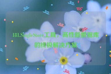 181.SingleStore工具，高性能數(shù)據(jù)庫(kù)的終極解決方案