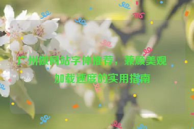 廣州做網(wǎng)站字體推薦，兼顧美觀與加載速度的實用指南