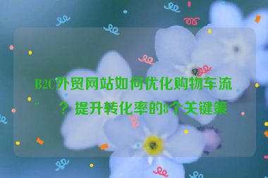 B2C外貿(mào)網(wǎng)站如何優(yōu)化購物車流程？提升轉(zhuǎn)化率的8個關(guān)鍵策略
