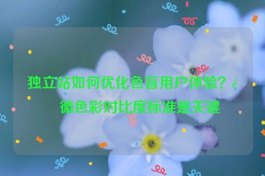 獨(dú)立站如何優(yōu)化色盲用戶體驗(yàn)？遵循色彩對比度標(biāo)準(zhǔn)是關(guān)鍵