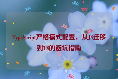 TypeScript嚴格模式配置，從JS遷移到TS的避坑指南