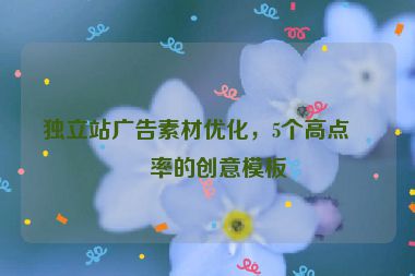 獨(dú)立站廣告素材優(yōu)化，5個(gè)高點(diǎn)擊率的創(chuàng)意模板