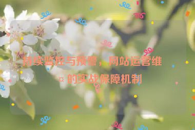持續(xù)監(jiān)控與預(yù)警，網(wǎng)站運(yùn)營(yíng)維護(hù)的實(shí)戰(zhàn)保障機(jī)制