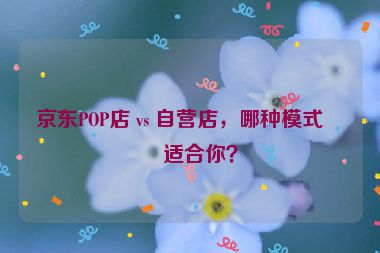京東POP店 vs 自營店，哪種模式更適合你？