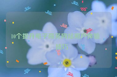 10個(gè)提升電子商務(wù)網(wǎng)站用戶體驗(yàn)的技巧