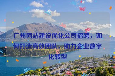 廣州網(wǎng)站建設(shè)優(yōu)化公司招聘，如何打造高效團隊，助力企業(yè)數(shù)字化轉(zhuǎn)型