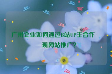 廣州企業(yè)如何通過B站UP主合作實現(xiàn)網(wǎng)站推廣？