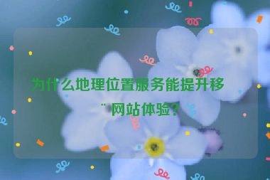 為什么地理位置服務(wù)能提升移動(dòng)網(wǎng)站體驗(yàn)？