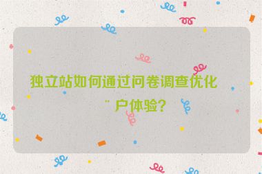 獨(dú)立站如何通過問卷調(diào)查優(yōu)化用戶體驗？