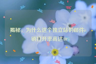 揭秘，為什么這個獨立站的郵件營銷打開率高達(dá)40%