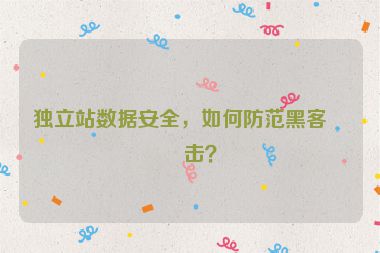 獨(dú)立站數(shù)據(jù)安全，如何防范黑客攻擊？