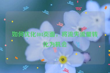 如何優(yōu)化404頁面，將流失流量轉(zhuǎn)化為機會