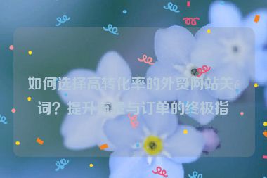 如何選擇高轉化率的外貿(mào)網(wǎng)站關鍵詞？提升流量與訂單的終極指南