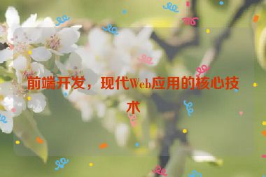 前端開發(fā)，現(xiàn)代Web應用的核心技術(shù)