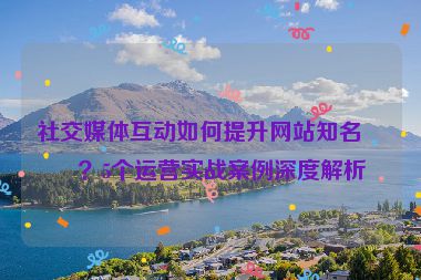社交媒體互動(dòng)如何提升網(wǎng)站知名度？5個(gè)運(yùn)營實(shí)戰(zhàn)案例深度解析