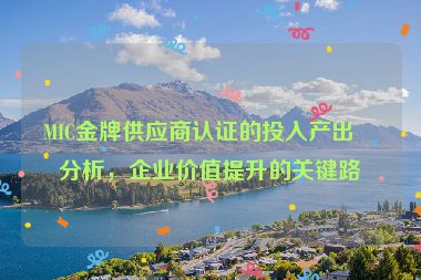 MIC金牌供應(yīng)商認(rèn)證的投入產(chǎn)出比分析，企業(yè)價(jià)值提升的關(guān)鍵路徑