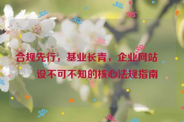 合規(guī)先行，基業(yè)長(zhǎng)青，企業(yè)網(wǎng)站建設(shè)不可不知的核心法規(guī)指南