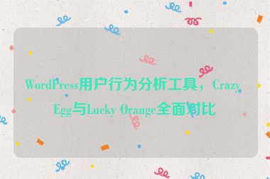WordPress用戶行為分析工具，Crazy Egg與Lucky Orange全面對比