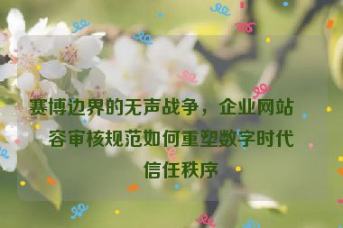賽博邊界的無聲戰(zhàn)爭，企業(yè)網(wǎng)站內容審核規(guī)范如何重塑數(shù)字時代的信任秩序