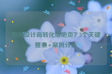 如何設(shè)計(jì)高轉(zhuǎn)化落地頁(yè)？5個(gè)關(guān)鍵要素+案例分析