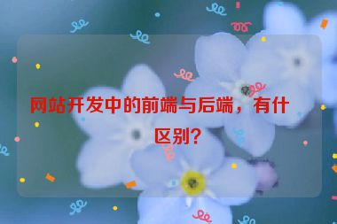 網(wǎng)站開(kāi)發(fā)中的前端與后端，有什么區(qū)別？