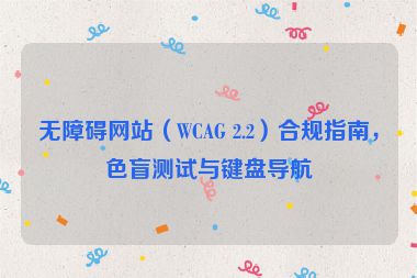 無障礙網(wǎng)站（WCAG 2.2）合規(guī)指南，色盲測試與鍵盤導航