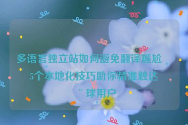 多語言獨立站如何避免翻譯尷尬？5個本地化技巧助你精準觸達全球用戶