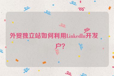 外貿(mào)獨立站如何利用LinkedIn開發(fā)客戶？