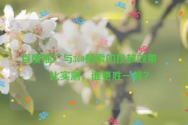 百度推廣與360搜索的投放效果對比實(shí)測，誰更勝一籌？