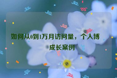 如何從0到1萬月訪問量，個人博客成長案例