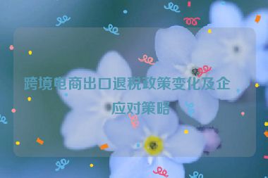 跨境電商出口退稅政策變化及企業(yè)應(yīng)對策略