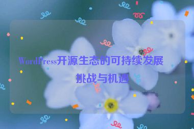 WordPress開源生態(tài)的可持續(xù)發(fā)展，挑戰(zhàn)與機(jī)遇