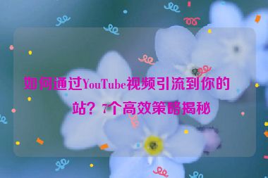如何通過(guò)YouTube視頻引流到你的網(wǎng)站？7個(gè)高效策略揭秘