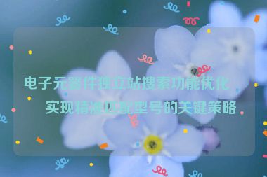 電子元器件獨立站搜索功能優(yōu)化，實現(xiàn)精準(zhǔn)匹配型號的關(guān)鍵策略