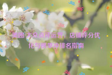 美團(tuán)/大眾點(diǎn)評(píng)運(yùn)營(yíng)，店鋪評(píng)分優(yōu)化與榜單沖排名指南