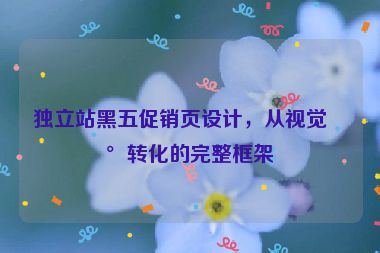 獨(dú)立站黑五促銷(xiāo)頁(yè)設(shè)計(jì)，從視覺(jué)到轉(zhuǎn)化的完整框架