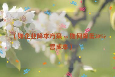 (如企業(yè)降本方案 vs 如何降低30%運營成本)