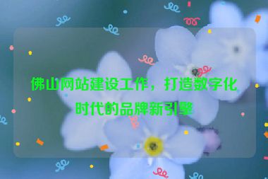佛山網(wǎng)站建設(shè)工作，打造數(shù)字化時(shí)代的品牌新引擎