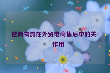 逆向物流在外貿(mào)電商售后中的關(guān)鍵作用