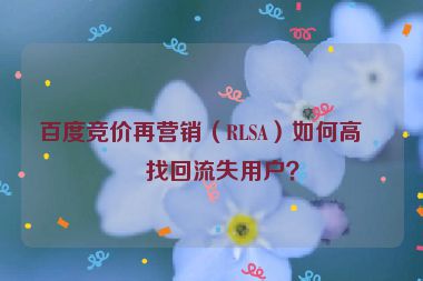 百度競價再營銷（RLSA）如何高效找回流失用戶？