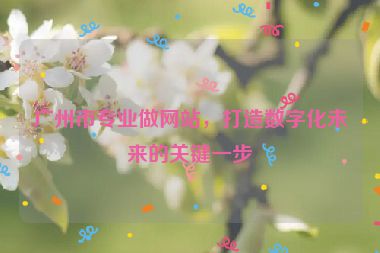廣州市專(zhuān)業(yè)做網(wǎng)站，打造數(shù)字化未來(lái)的關(guān)鍵一步
