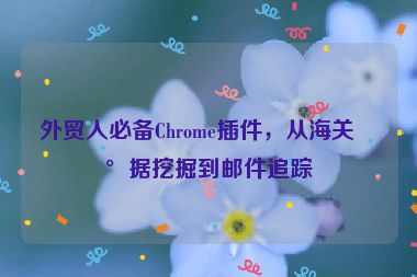 外貿人必備Chrome插件，從海關數(shù)據(jù)挖掘到郵件追蹤