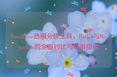 WordPress熱圖分析工具，Hotjar與Mouseflow的全面對比與應(yīng)用指南