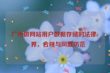 廣州做網站用戶數據存儲的法律邊界，合規(guī)與風險防范
