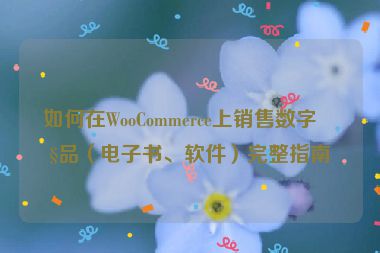 如何在WooCommerce上銷售數(shù)字產(chǎn)品（電子書、軟件）完整指南